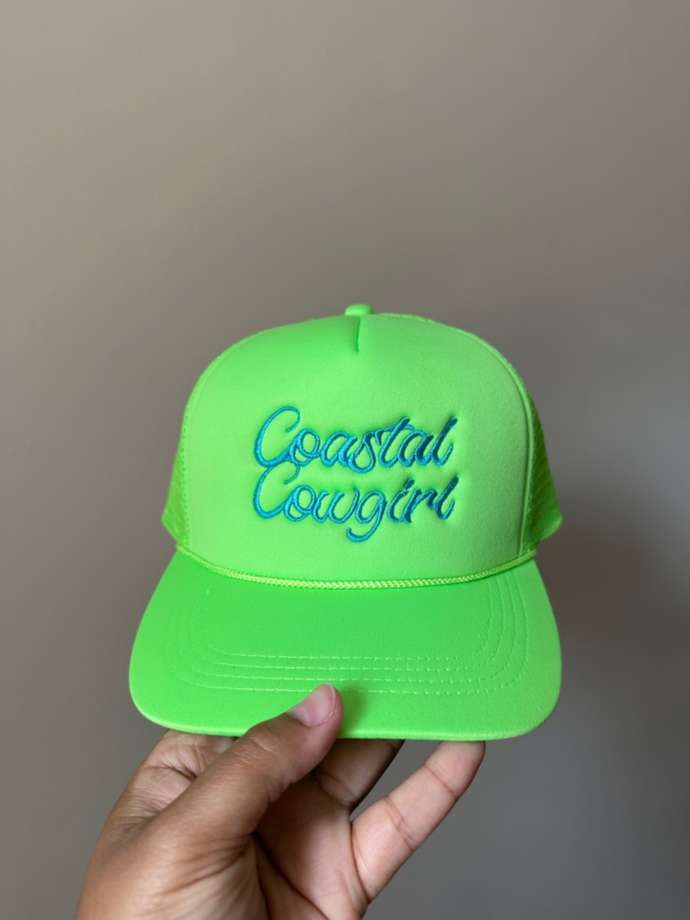Coastal Cowgirl Neon Green Trucker Hat